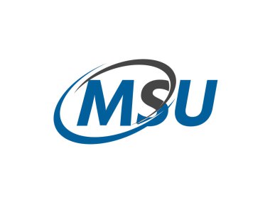 MSU harfi modern zarif logo tasarımı