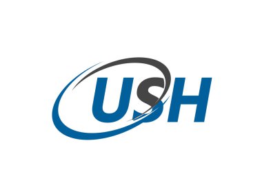 USH harf yaratıcı modern zarif logo tasarımı