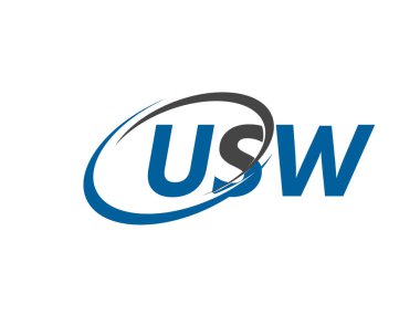 USW harfli yaratıcı modern zarif logo tasarımı