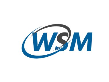WSM harfi yaratıcı modern logo tasarımı