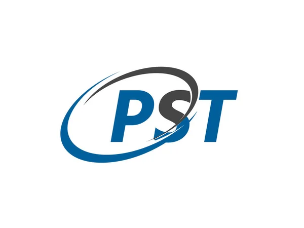 Pstの手紙創造的な現代的なエレガントなロゴデザイン — ストックベクタ
