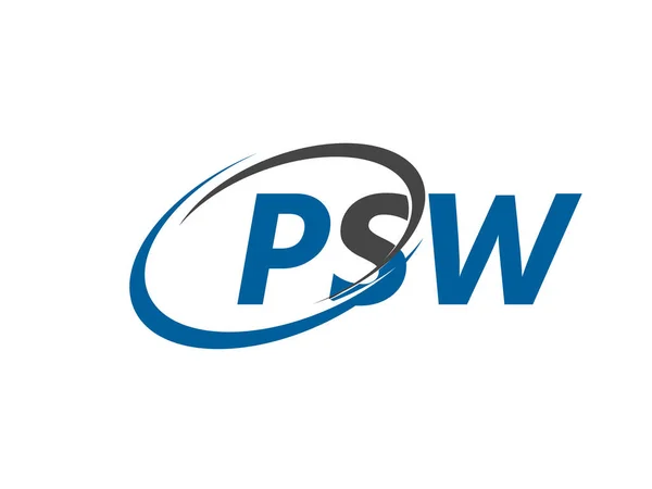 Επιστολή Psw Δημιουργικό Μοντέρνο Κομψό Σχεδιασμό Λογότυπο — Διανυσματικό Αρχείο
