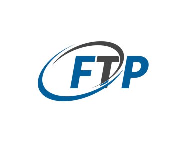 FTP yaratıcı logo tasarımı vektör çizimi 