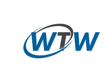 Wtw yaratıcı logo tasarımı vektör çizimi