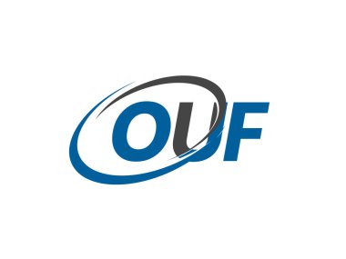 OUF yaratıcı logo tasarımı vektör çizimi