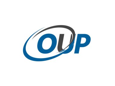 OUP yaratıcı logo tasarımı vektör çizimi