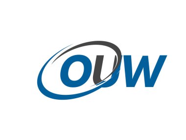 OUW yaratıcı logo tasarımı vektör çizimi