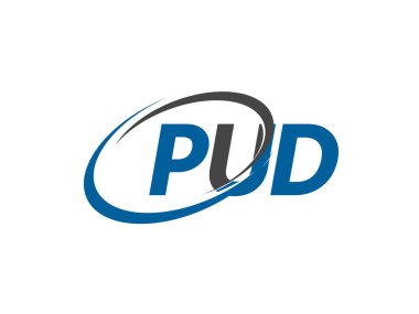 PUD yaratıcı logo tasarımı vektör çizimi