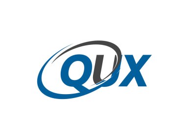 qux yaratıcı logo tasarımı vektör çizimi