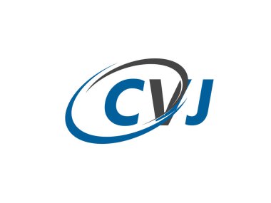CVJ yaratıcı logo tasarımı vektör çizimi