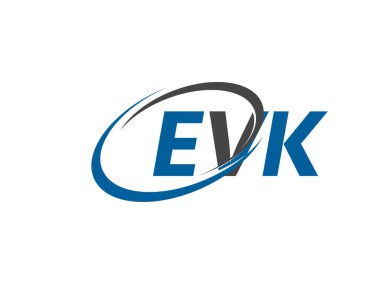 EVK yaratıcı logo tasarımı vektör çizimi