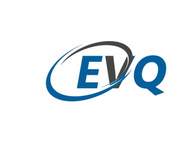 EVQ yaratıcı logo tasarımı vektör çizimi