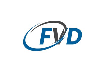 FVD yaratıcı logo tasarımı vektör çizimi