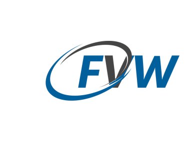 FVW yaratıcı logo tasarımı vektör çizimi