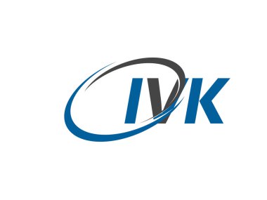 IVK yaratıcı logo tasarımı vektör çizimi