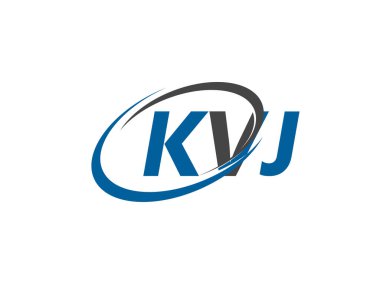 KVJ yaratıcı logo tasarımı vektör çizimi