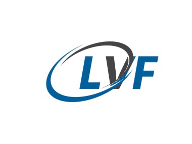 LVF yaratıcı logo tasarımı vektör çizimi