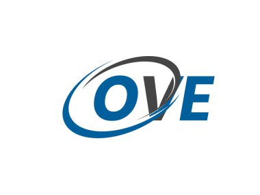 OVE yaratıcı logo tasarımı vektör çizimi