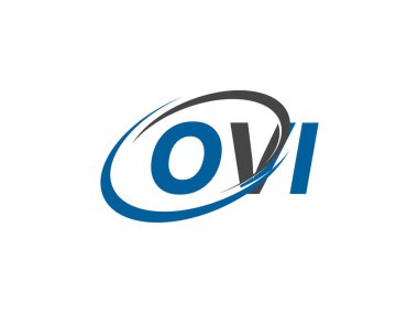 OVI yaratıcı logo tasarımı vektör çizimi