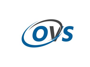 OVS yaratıcı logo tasarımı vektör çizimi