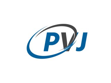 PVJ yaratıcı logo tasarımı vektör çizimi