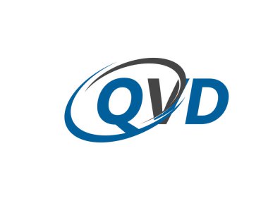 QVD yaratıcı logo tasarımı vektör çizimi