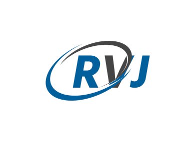 RVJ yaratıcı logo tasarımı vektör çizimi