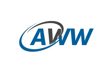 AWW yaratıcı logo tasarımı vektör çizimi