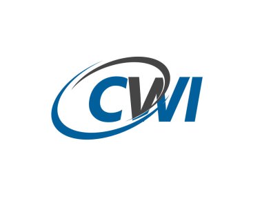 CWI yaratıcı logo tasarımı vektör çizimi