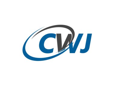 CWJ yaratıcı logo tasarımı vektör çizimi