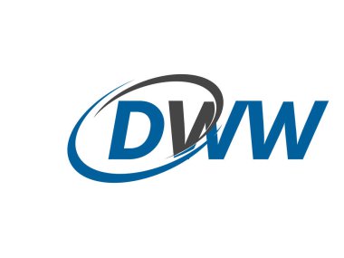 DWW yaratıcı logo tasarımı vektör çizimi