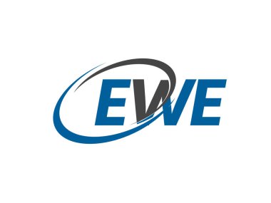 EWE yaratıcı logo tasarımı vektör çizimi