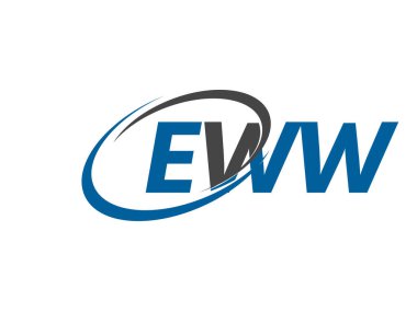 EWW yaratıcı logo tasarımı vektör çizimi