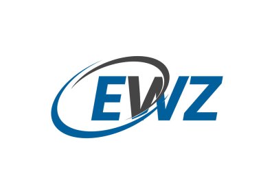 EWZ yaratıcı logo tasarımı vektör çizimi