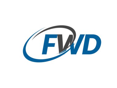 FWD yaratıcı logo tasarımı vektör çizimi