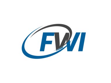 FWI yaratıcı logo tasarımı vektör çizimi