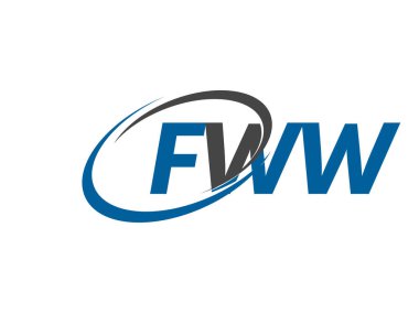 FWW yaratıcı logo tasarımı vektör çizimi