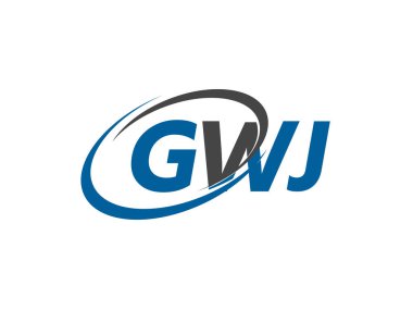 GWJ yaratıcı logo tasarımı vektör çizimi