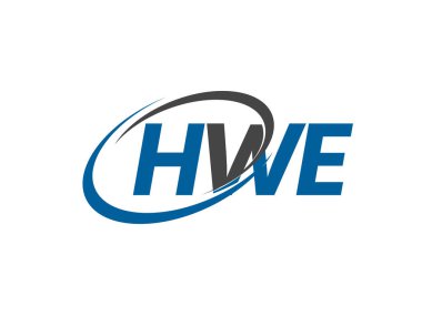 HWE yaratıcı logo tasarımı vektör çizimi