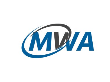 MWA yaratıcı logo tasarımı vektör çizimi