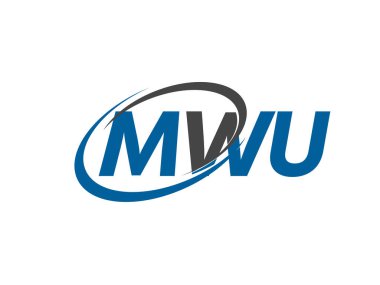 MWU yaratıcı logo tasarımı vektör çizimi