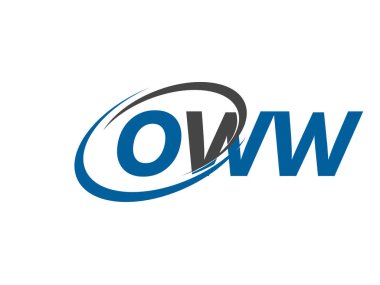 OWW yaratıcı logo tasarımı vektör çizimi