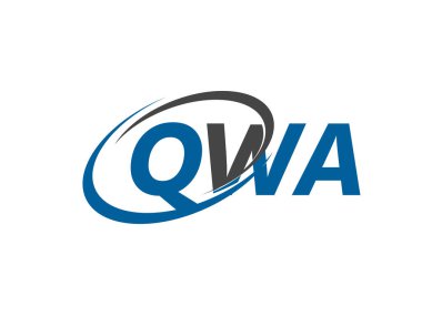 QWA yaratıcı logo tasarımı vektör çizimi