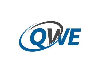 QWE yaratıcı logo tasarımı vektör çizimi