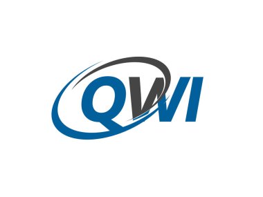 QWI yaratıcı logo tasarımı vektör çizimi