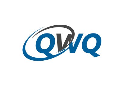 QWQ yaratıcı logo tasarımı vektör çizimi