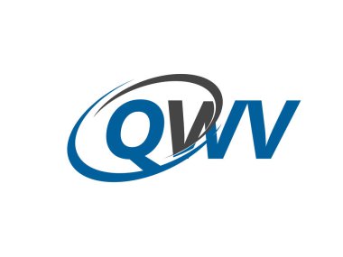 QWV yaratıcı logo tasarımı vektör çizimi