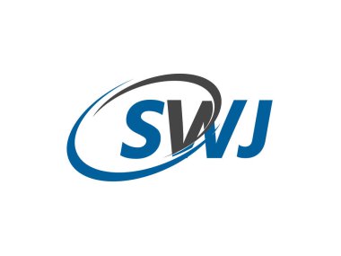 SWJ yaratıcı logo tasarımı vektör çizimi