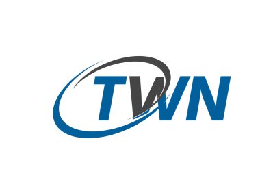 TWN yaratıcı logo tasarımı vektör çizimi