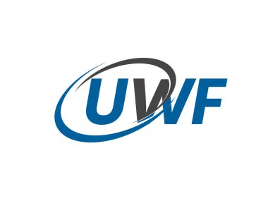 UWF yaratıcı logo tasarımı vektör çizimi